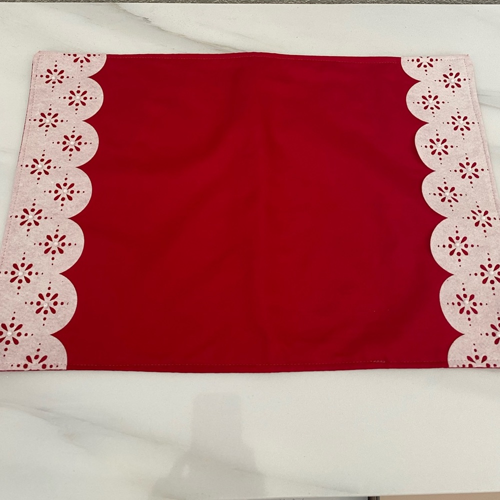 Red With White Trim Placemats Set of Four
